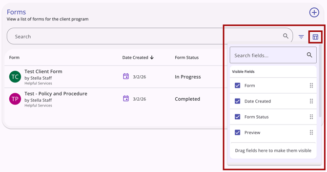 Forms Tab_Column Selector