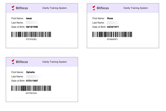 GNRL-118 Batch Scan Card Report Output showing three scan cards on a page