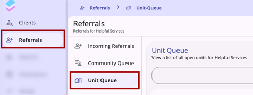 Global Referrals Tab Unit Queue