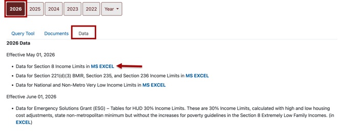 HUD Datasets Income Limits