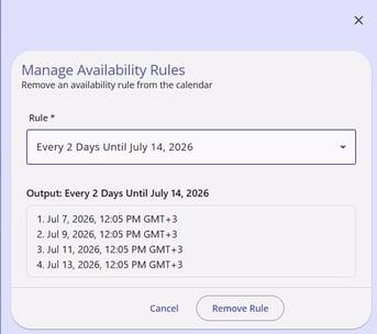 Manage Availability Rules
