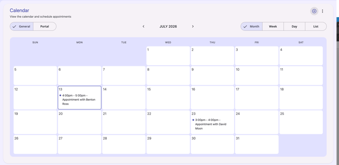 Calendar Screen