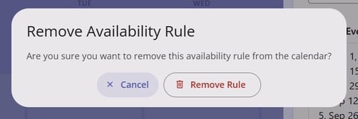 Warning Remove Availability Rule