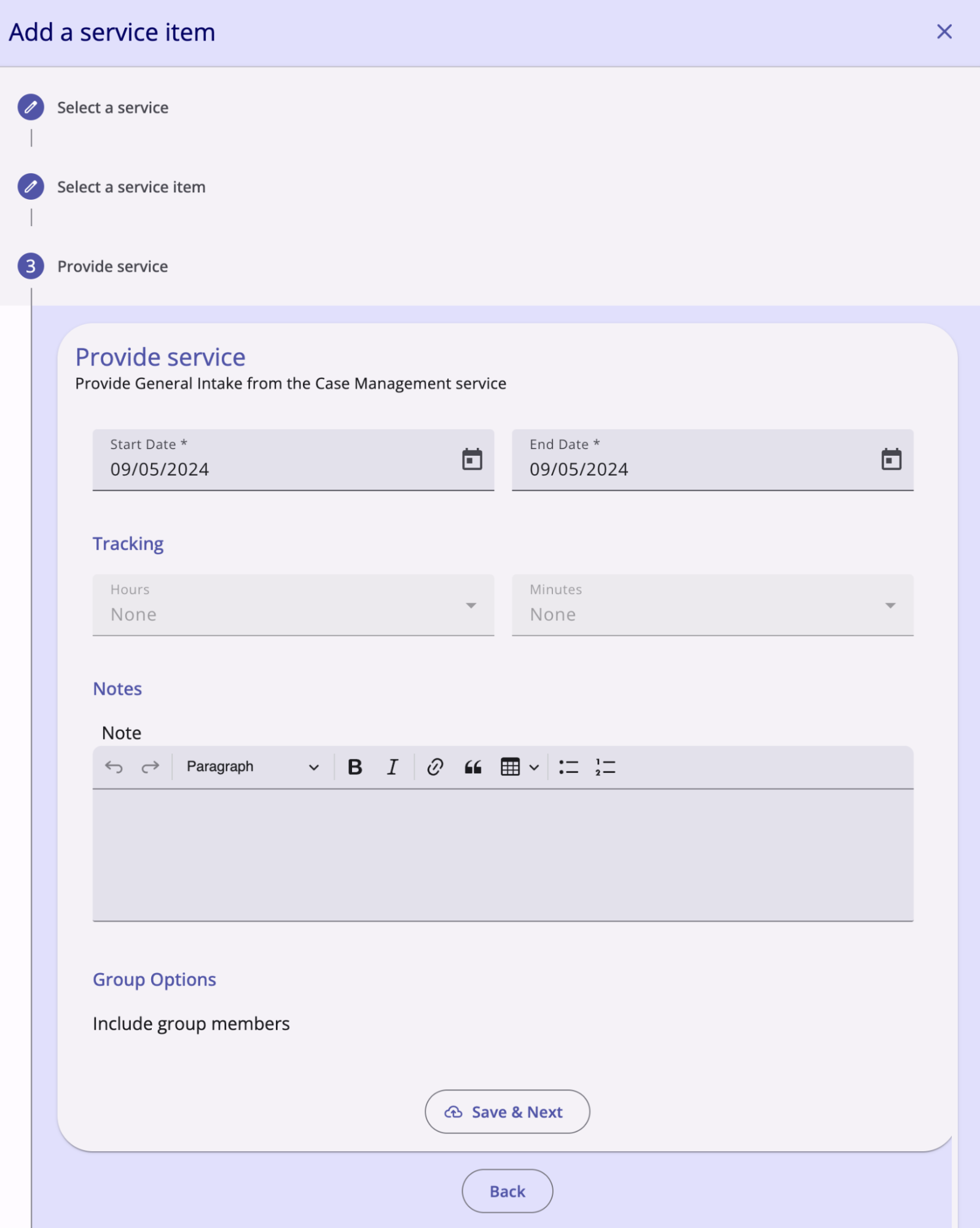 Recording and Editing Service Items in the Client Record (New Clarity ...