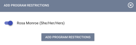 Program Restrictions.15