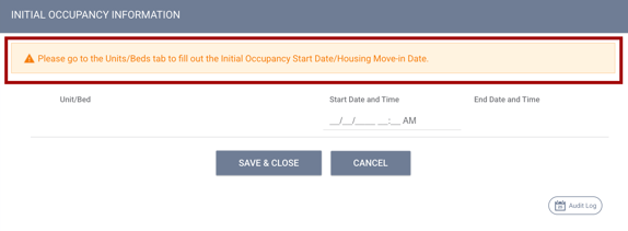 Initial Occupancy.Current Interface.Warning