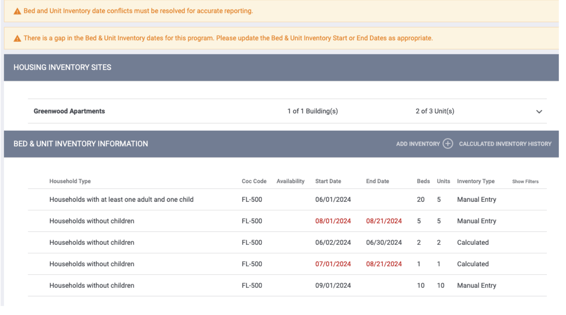 Inventory.overlapping dates view