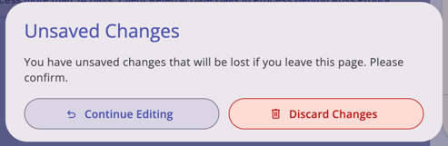 Dismiss Message Warning