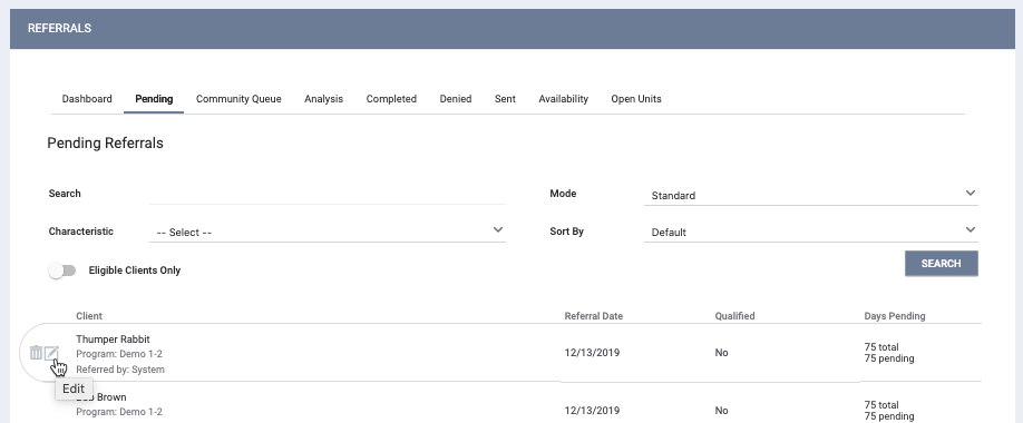 Updating the Status of a Referral