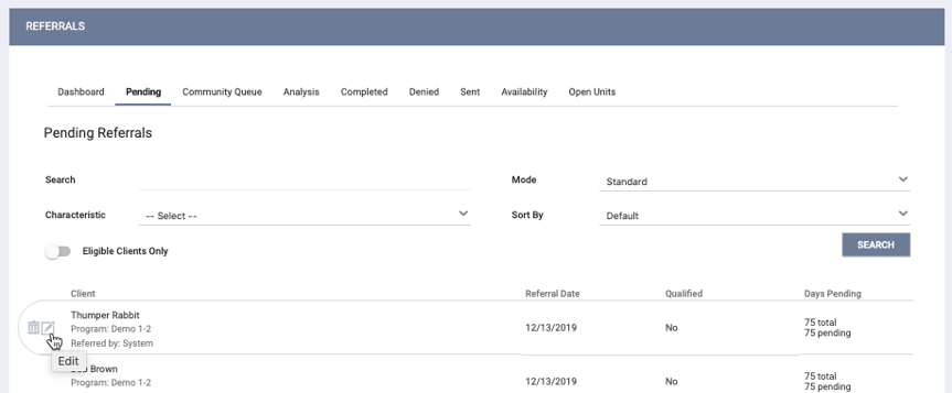 Updating the Status of a Referral