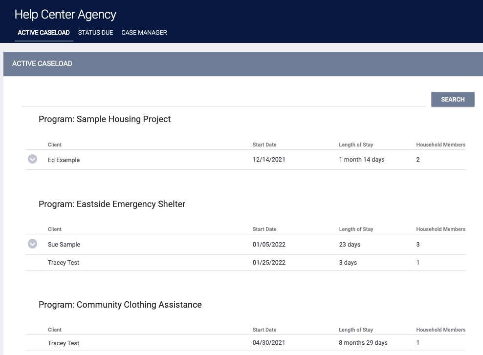 The Caseload Tab