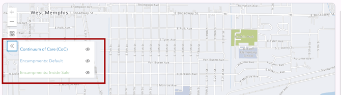 Map layers showing on the Location tab
