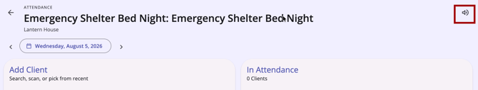 Mute icon shown on the Attendance Module