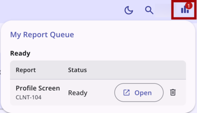 My Report Queue card showing available reports