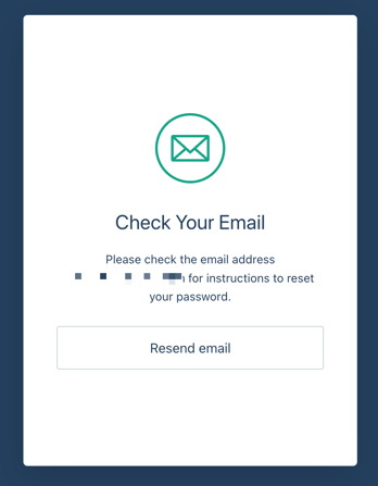 Check your Email page with instructions to check the email for further instructions