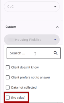 No Value Picklist option