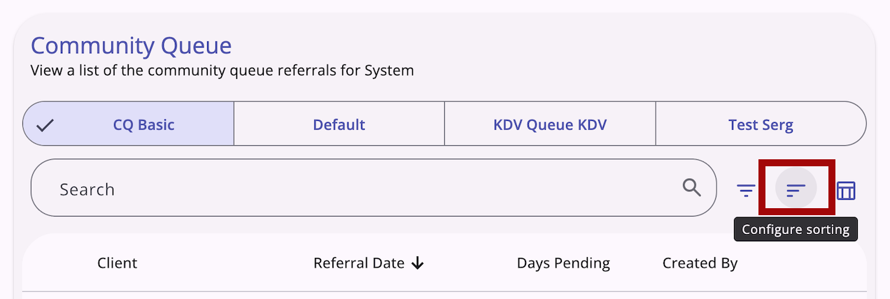 Global Referrals Tab: Community Queue (New Clarity Interface)
