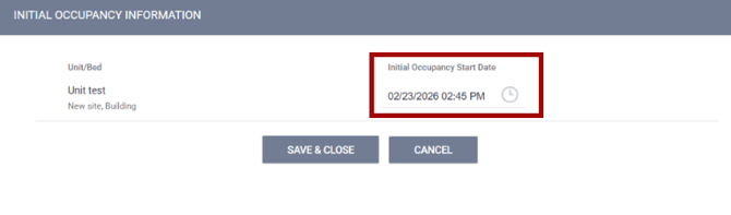 Occupancy Start Date