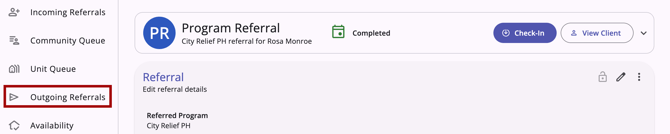 Outgoing Referrals Tab