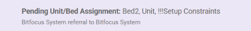 Pending Unit Bed Assignment Color
