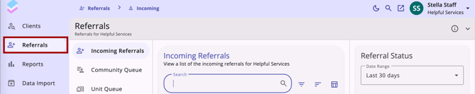 Primary Navigation_Global Referrals Tab