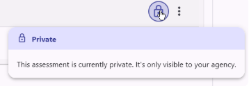 Privacy note showing the Private message
