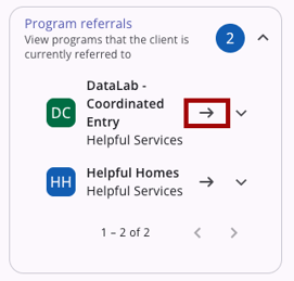 Program Referrals Widget.Referral arrow