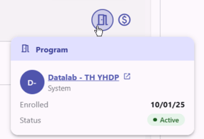 Program icon and popover behavior
