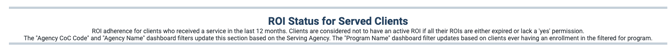 ROI Status for Served Clients Section