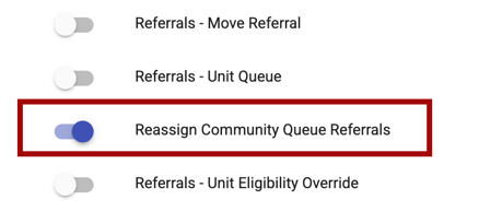 Reassign Community Queue Referrals Access Right