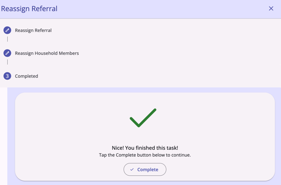 Reassign Referral.Nice Complete