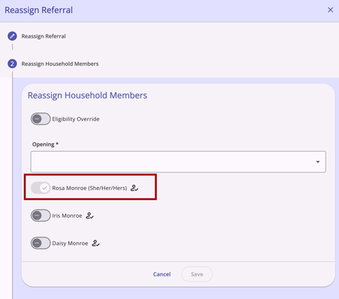 Reassign Referral.Unit.HOH