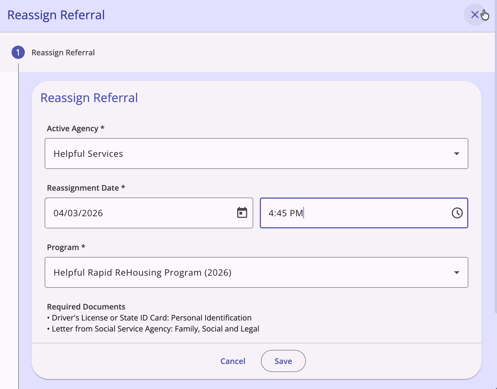 Reassign Referrals Modal.New UI