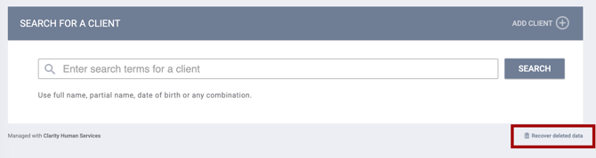 Recover Deleted Data_Search Page