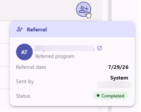 Referral Icon with Popover information