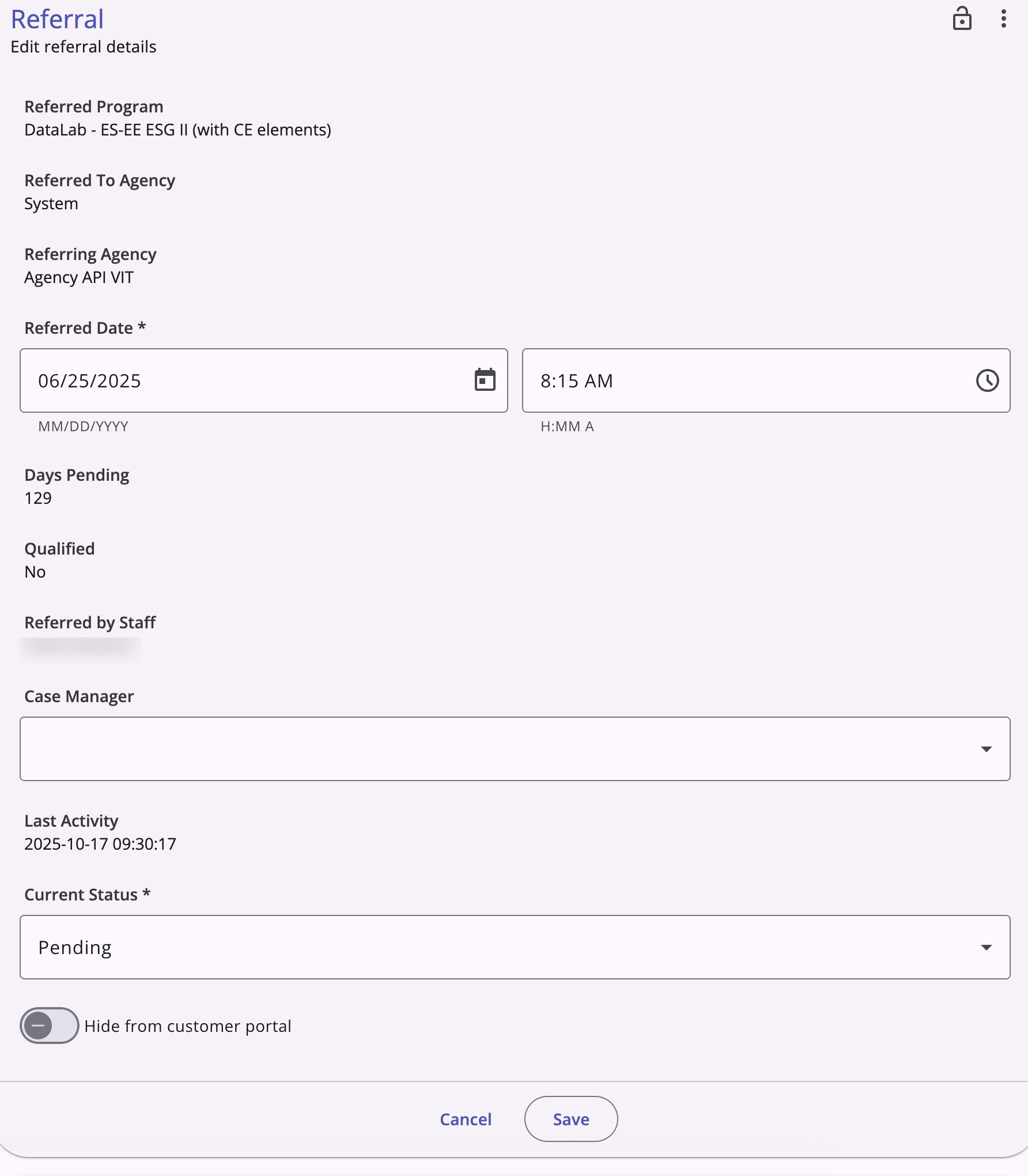 Referral Status Updates (New Clarity Interface)