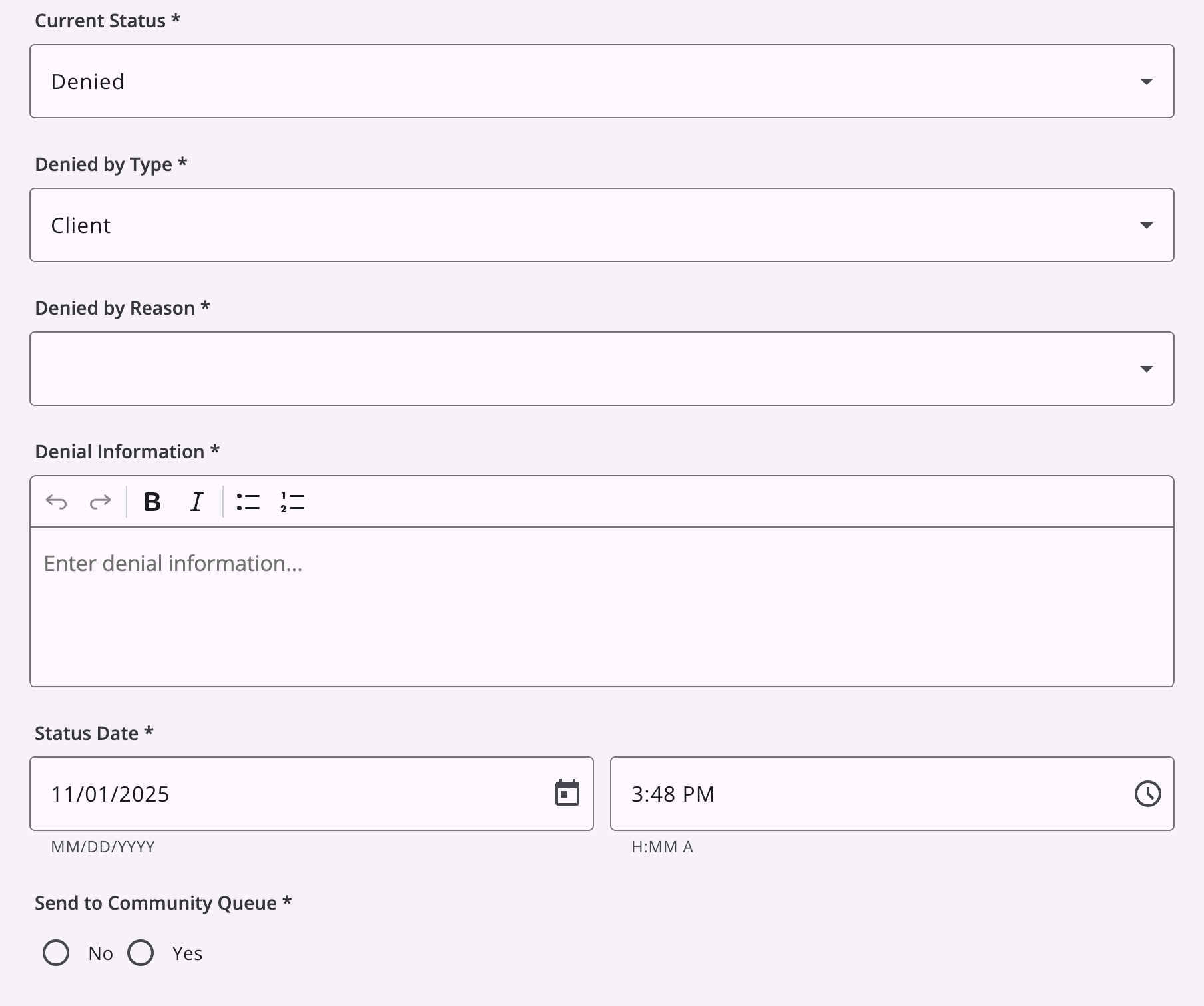 Referral Status Updates (New Clarity Interface)