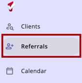 Referrals Menu Item highlighted in the primary navigation menu