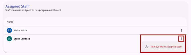 Remove From Assigned Staff Selection Option