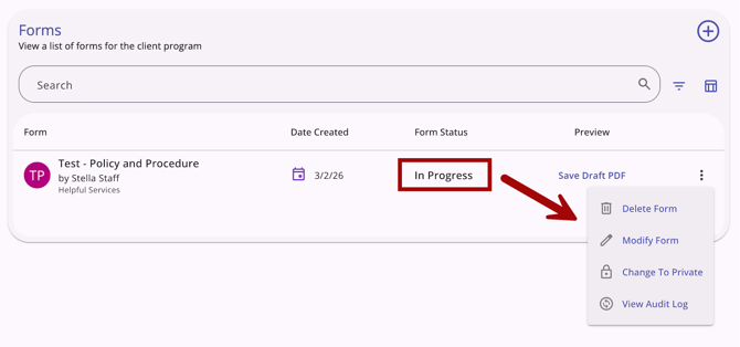 Save Draft_Modify form