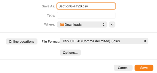 Saving File as CSV Format