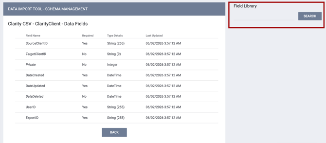 Schema Management Data Sections_Using Search to add individual fields
