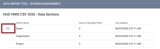 Schema Management_HUD HMIS View Only Sections