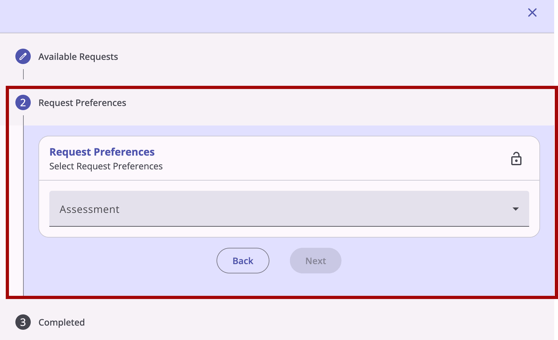 Send Request Step 2 Request Preferences