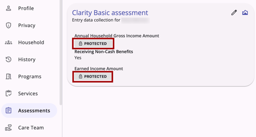 Sensitive Data Protected values Example