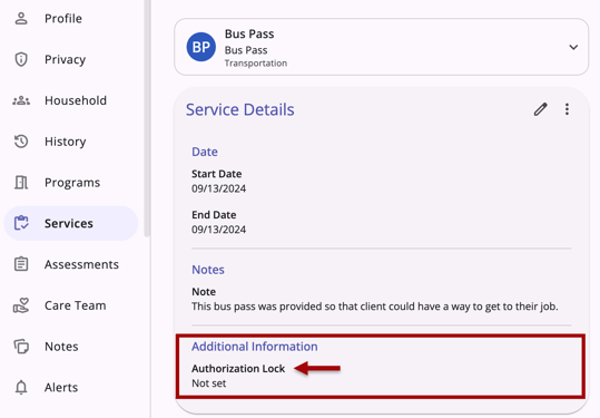 Service Additional Information Section_Authorization Lock