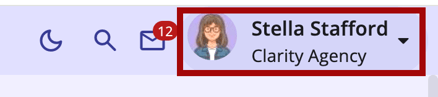 The Information Bar highlighting the current user, current agency and dropdown arrow