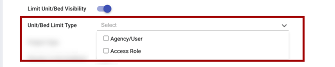 Unit Bed Limit Type Options