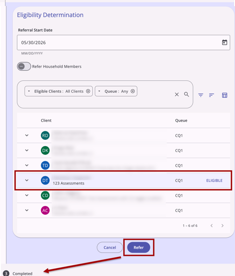 Unit Queue Eligibility Determination Refer Individual