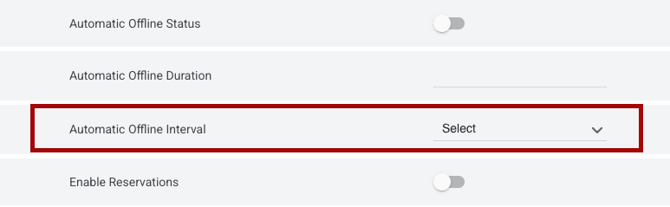 Unit Screen_Automatic Offline Interval